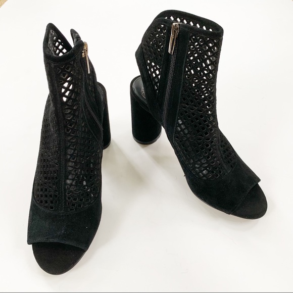 Vince Camuto Getty Laser Perforated Suede Bootie - Picture 3 of 11